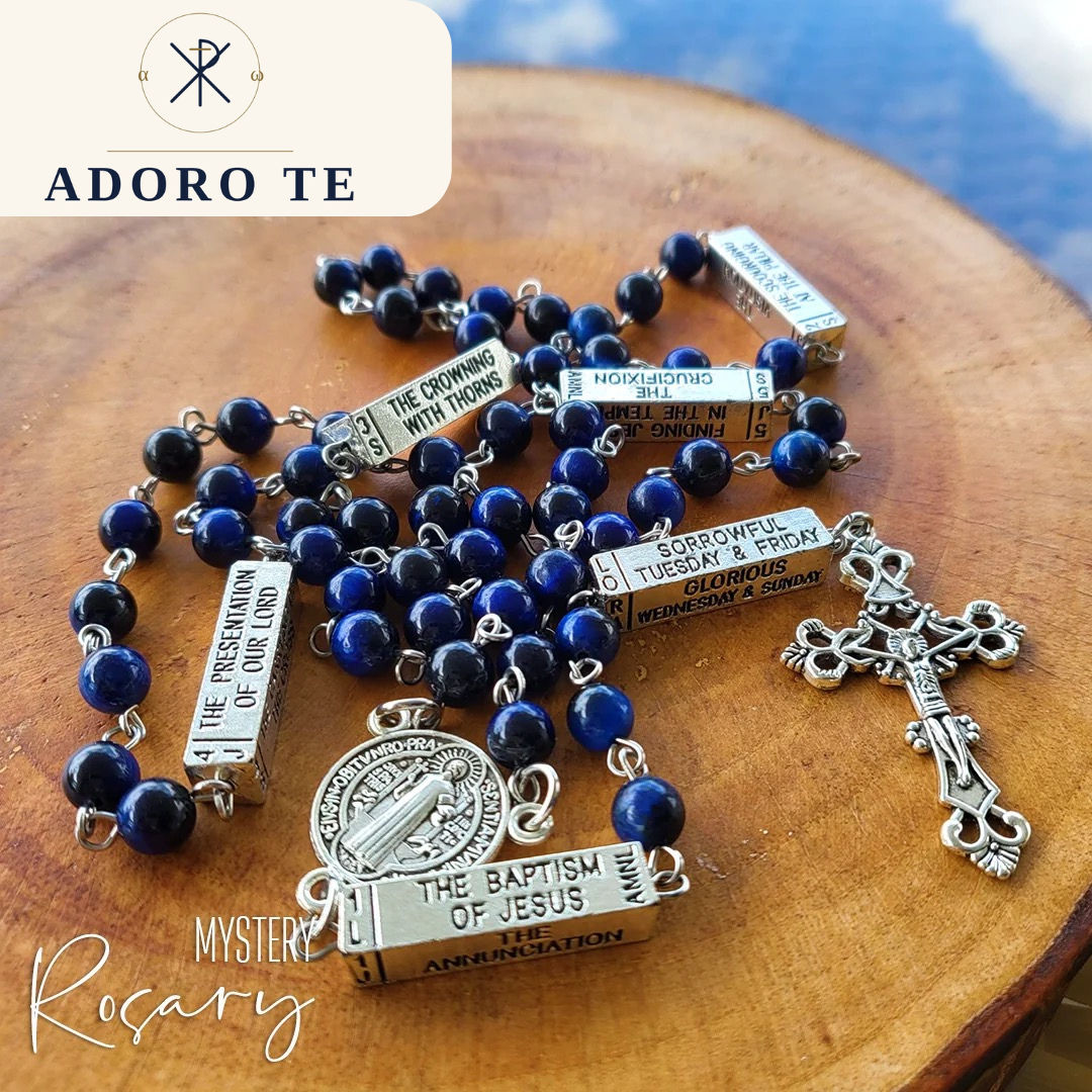 Blue Tiger Eye Mystery Rosary