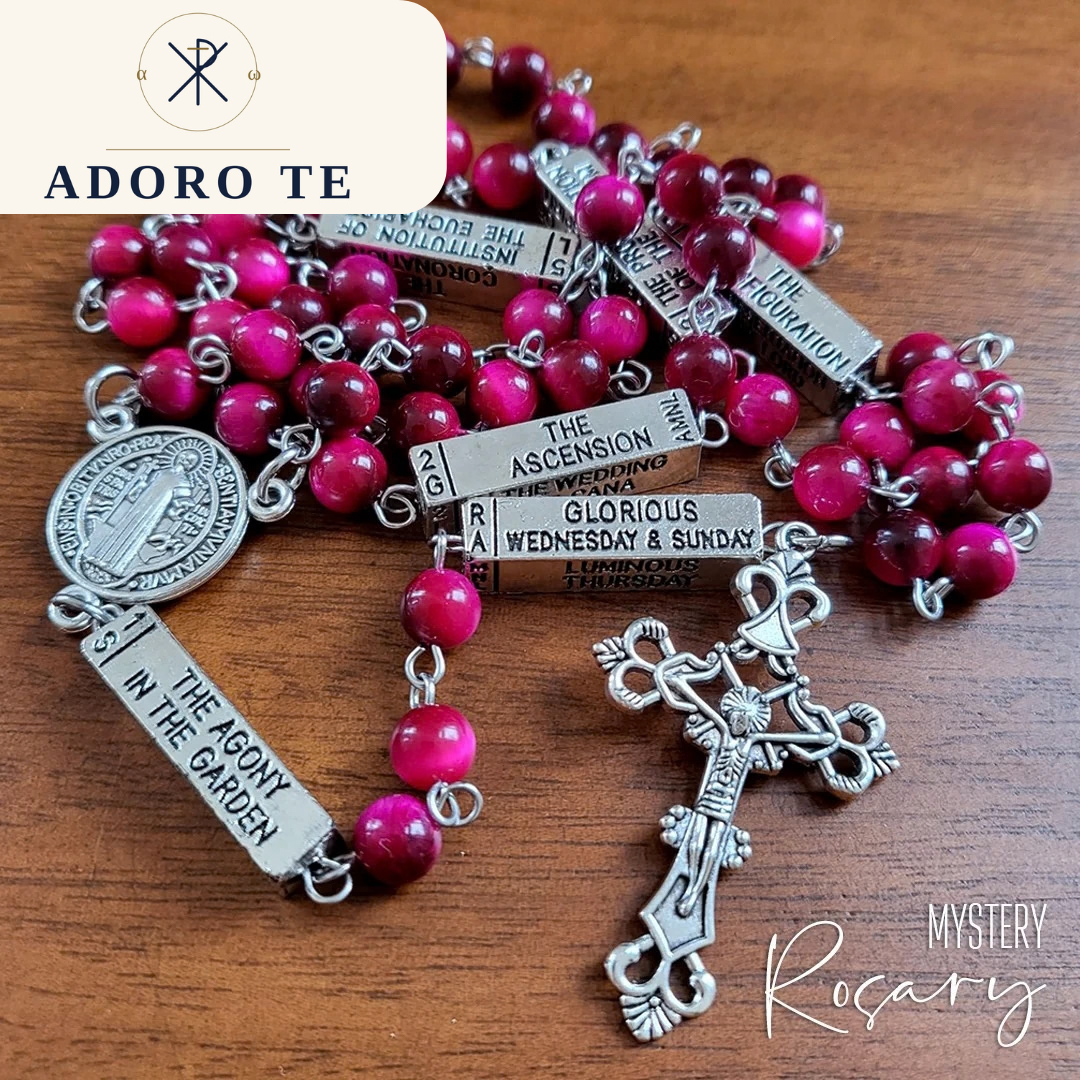Rose Tiger Eye Mystery Rosary