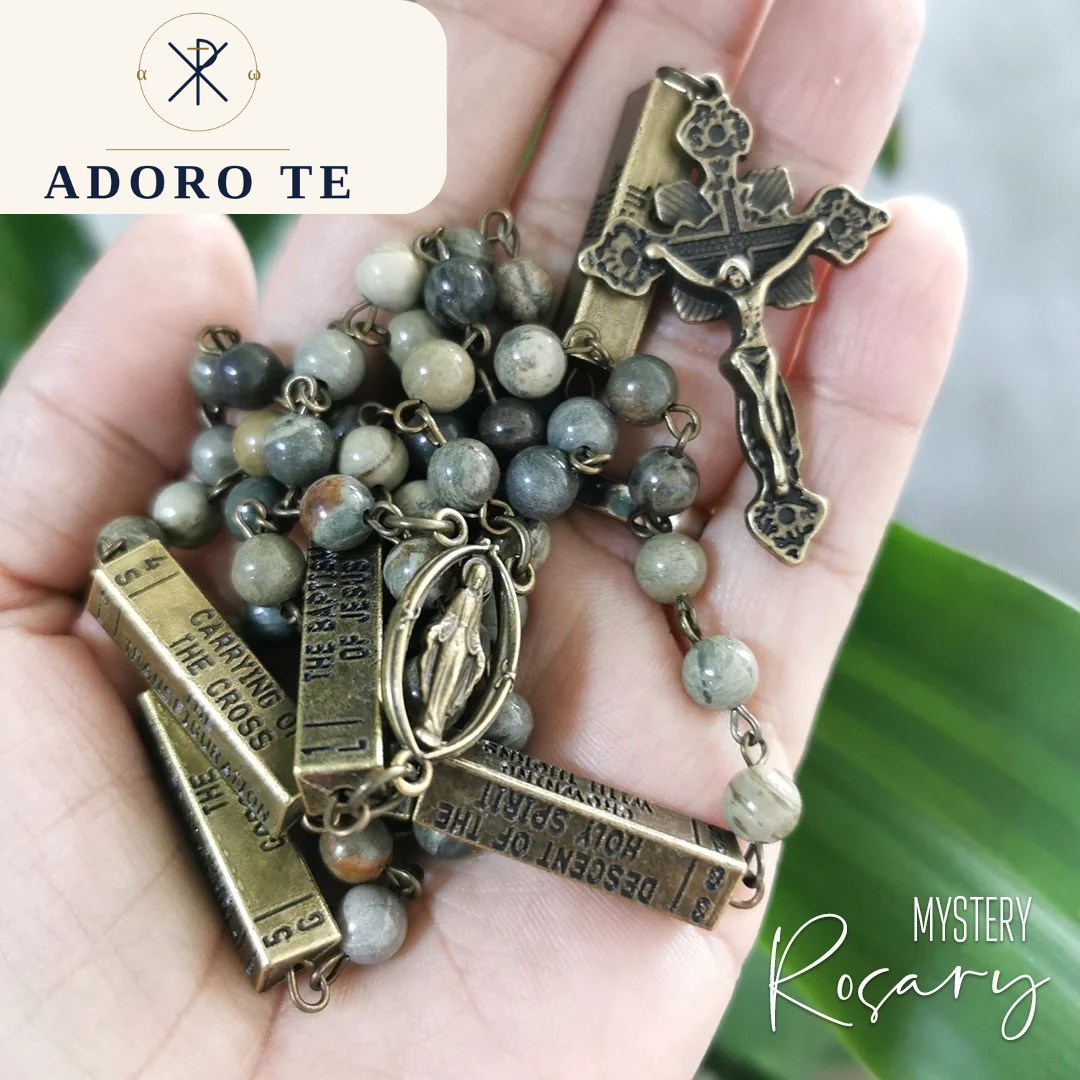 Silver Leaf Jasper Mystery Rosary