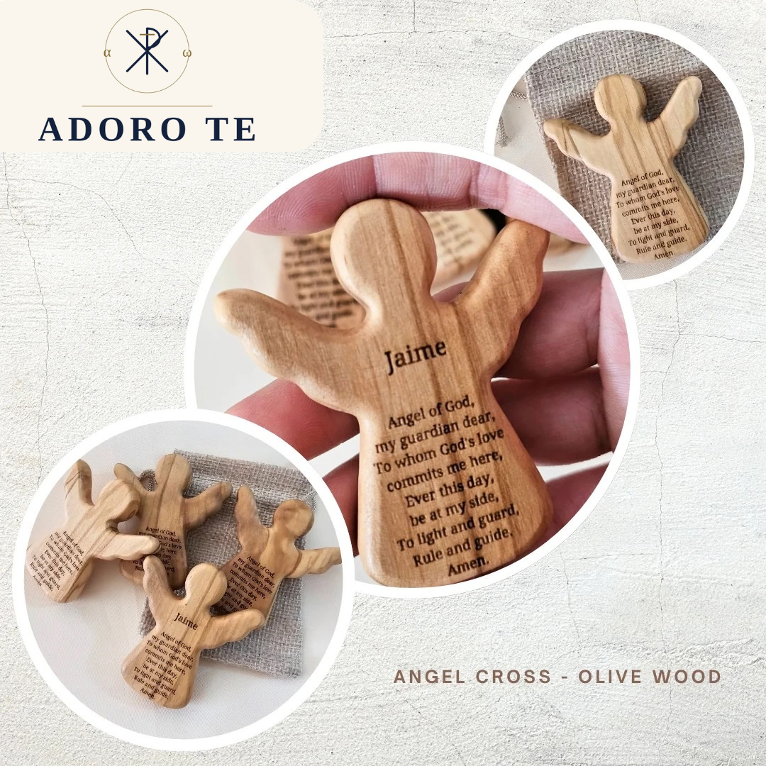 Angel Olive Wood Cross