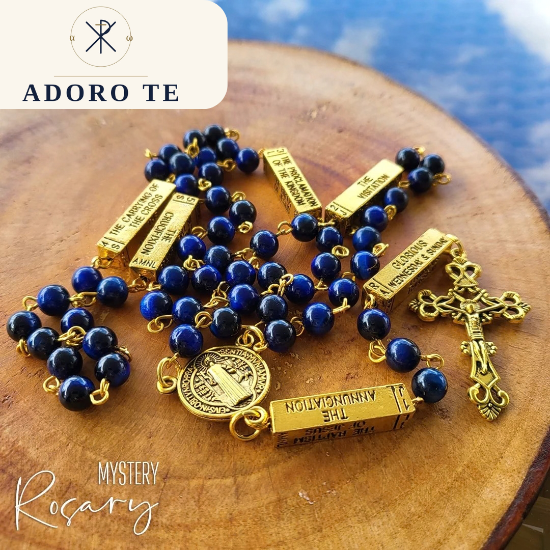 Blue Tiger Eye Mystery Rosary