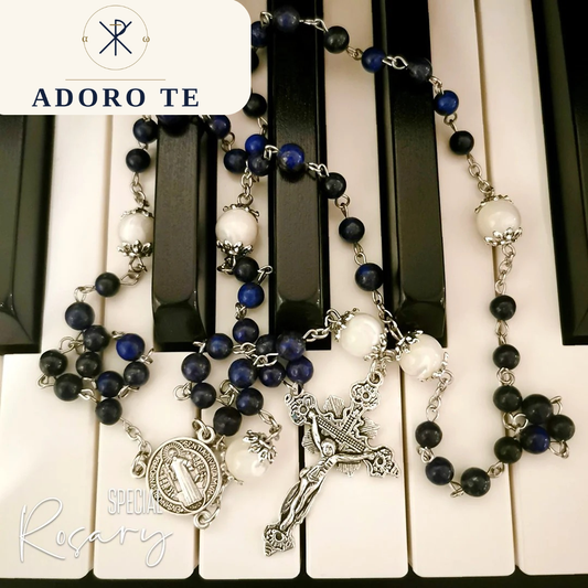 Lapis Lazuli with Sea Shells Rosary