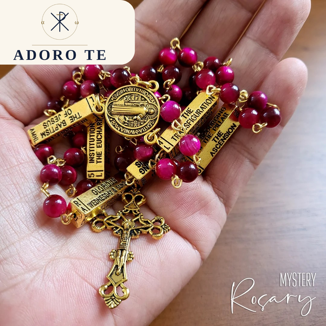 Rose Tiger Eye Mystery Rosary