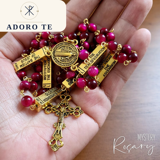 Rose Tiger Eye Mystery Rosary