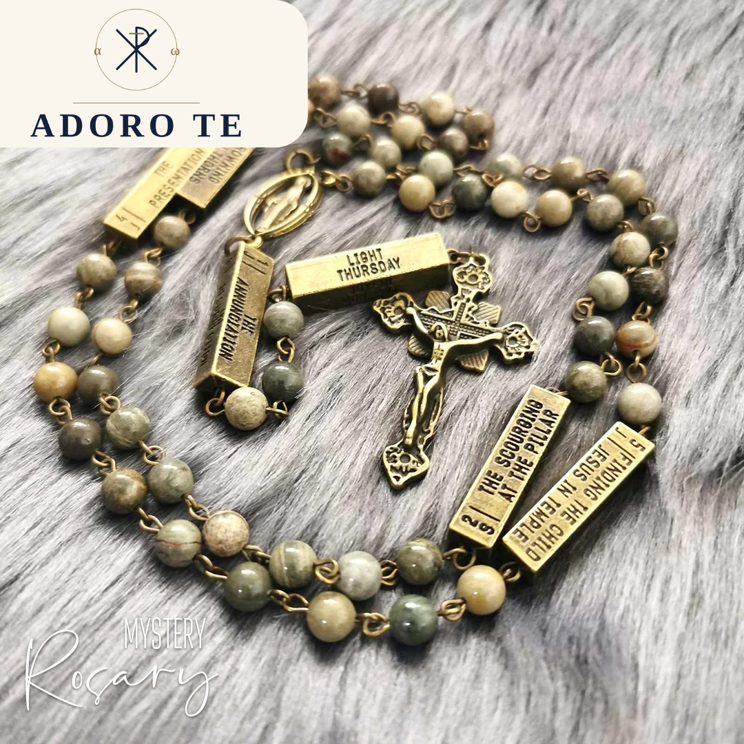 Silver Leaf Jasper Mystery Rosary