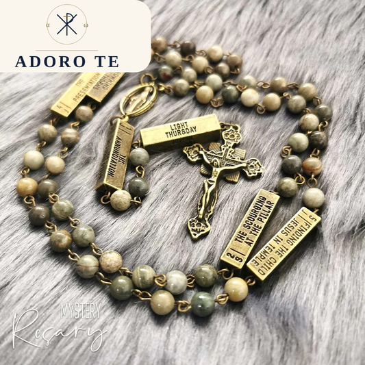 Silver Leaf Jasper Mystery Rosary