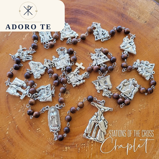 Stations of the Cross Wood Prayer Chain
